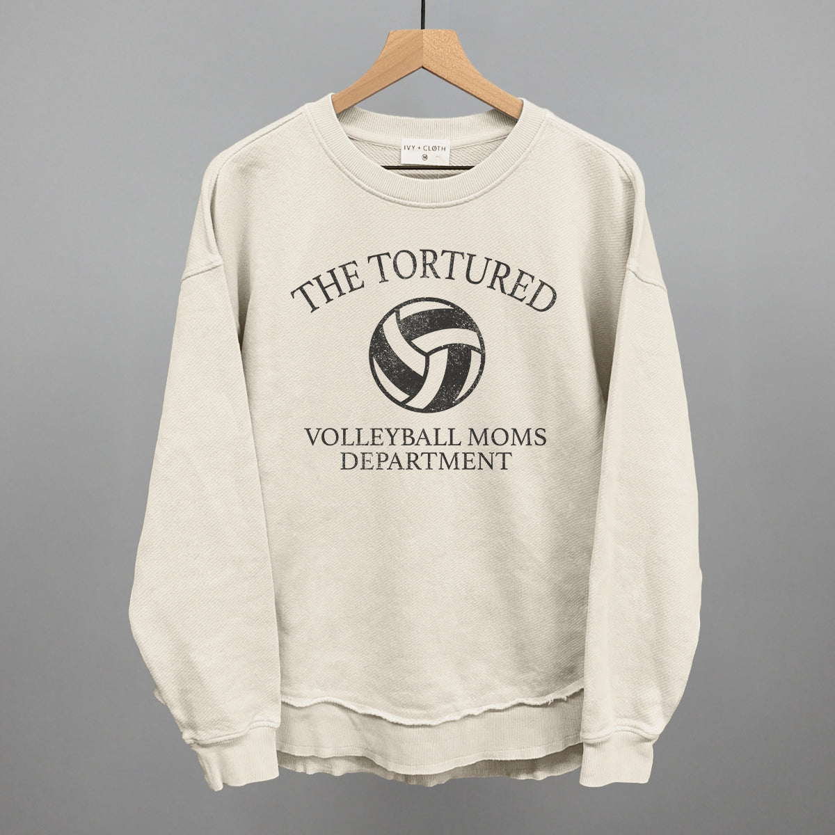 The Tortured Volleyball Moms Department Funny Oversized Terry Poncho in Tapioca – Ivy + Cloth