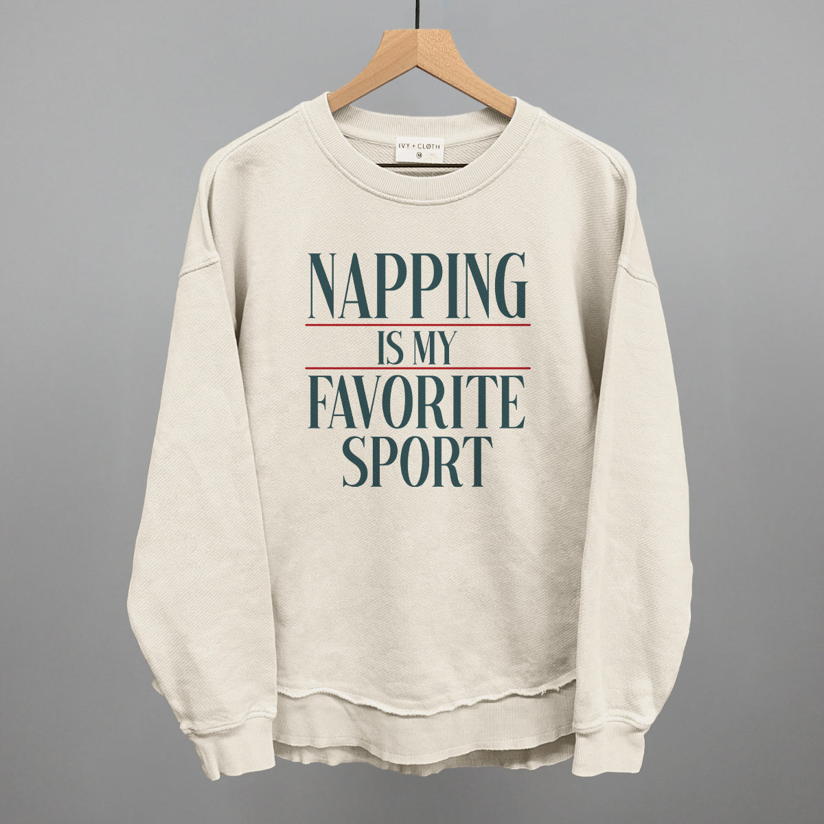 Napping Is My Favorite Sport graphic top in Tapioca