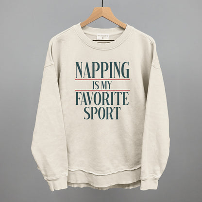 Napping Is My Favorite Sport graphic top in Tapioca