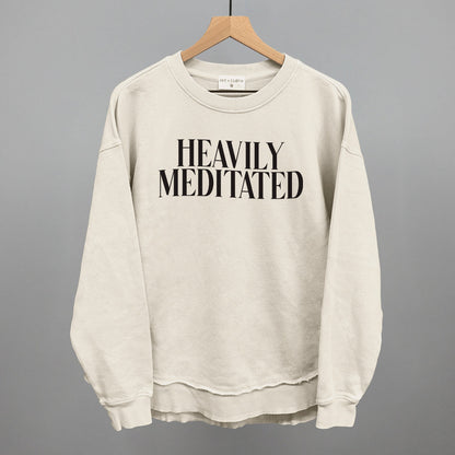 Heavily Meditated Yoga graphic top in Tapioca