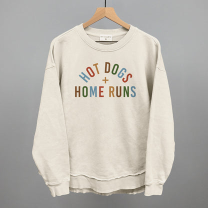 Hot Dogs and Home Runs Baseball graphic top in Tapioca