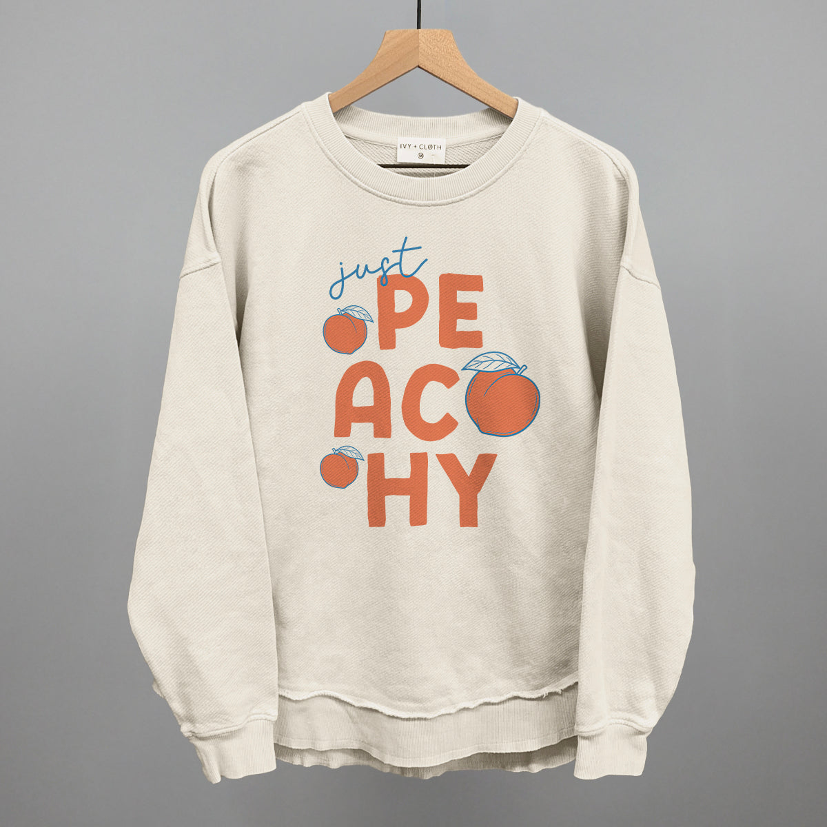 Just Peachy Summer graphic top in Tapioca