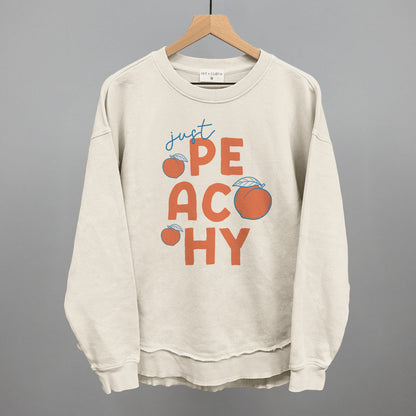 Just Peachy Summer graphic top in Tapioca