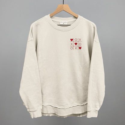 Tic Tac Toe Hearts Valentine's graphic top in Tapioca