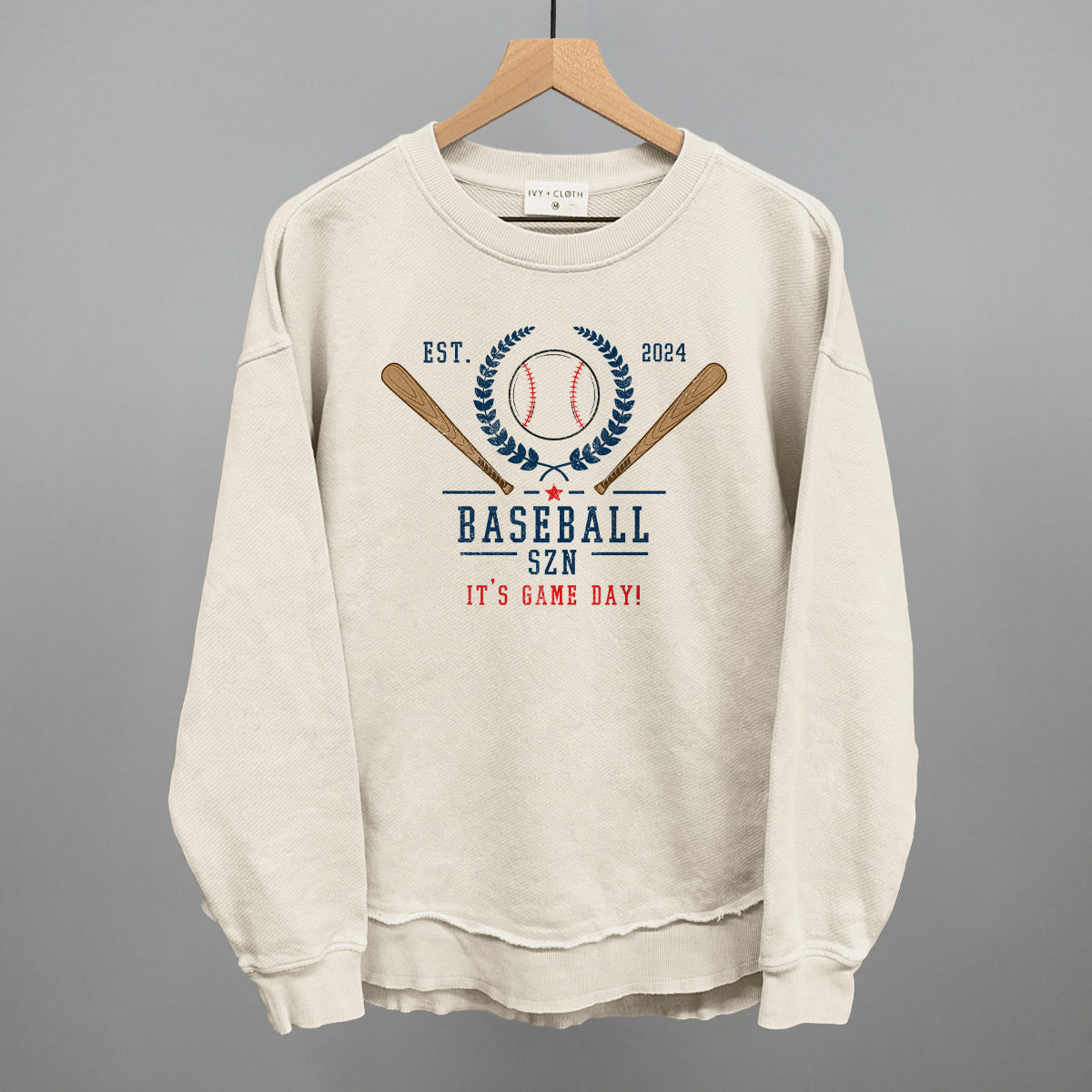 Baseball Szn Funny Oversized Terry Poncho in Tapioca – Ivy + Cloth