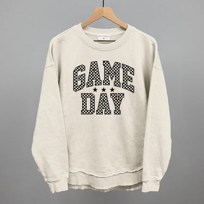 Game Day Checkered Arch Funny Oversized Terry Poncho in Tapioca – Ivy + Cloth