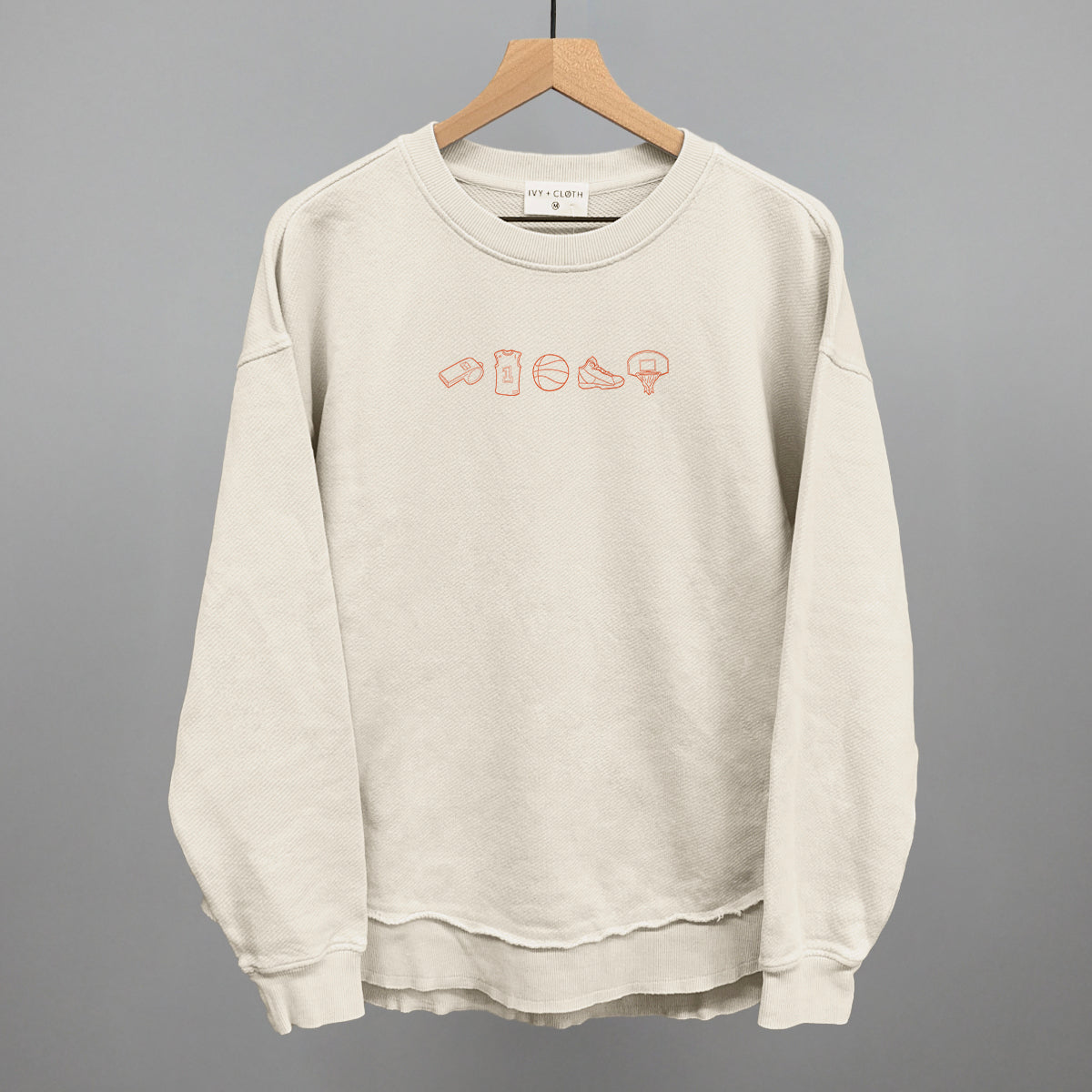 Basketball Icon Doodles Funny Oversized Terry Poncho in Tapioca – Ivy + Cloth