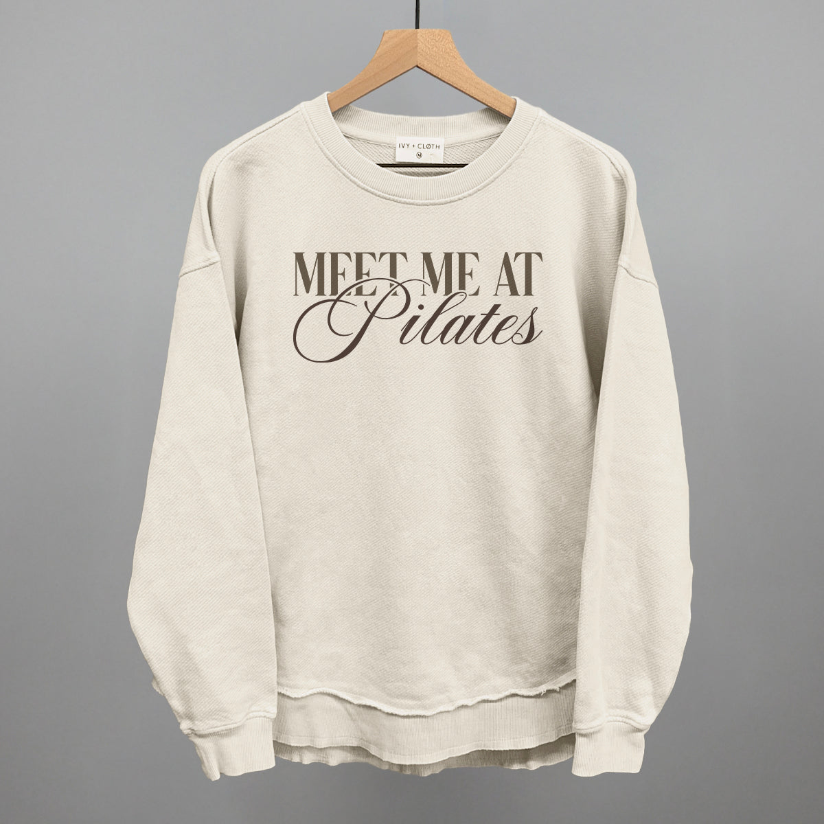 Meet Me At Pilates Funny Oversized Terry Poncho in Tapioca – Ivy + Cloth