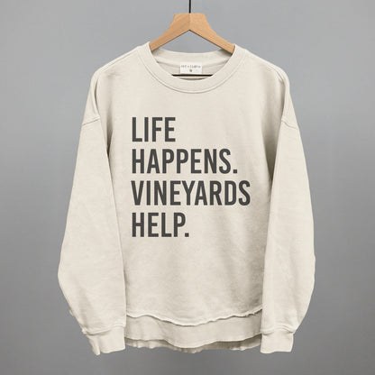 Life Happens Vineyards Help Wine graphic top in Tapioca