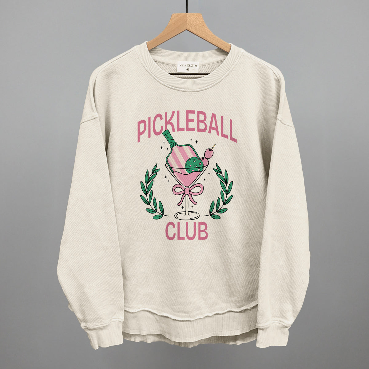 Pickleball Club Martini Funny Oversized Terry Poncho in Tapioca – Ivy + Cloth