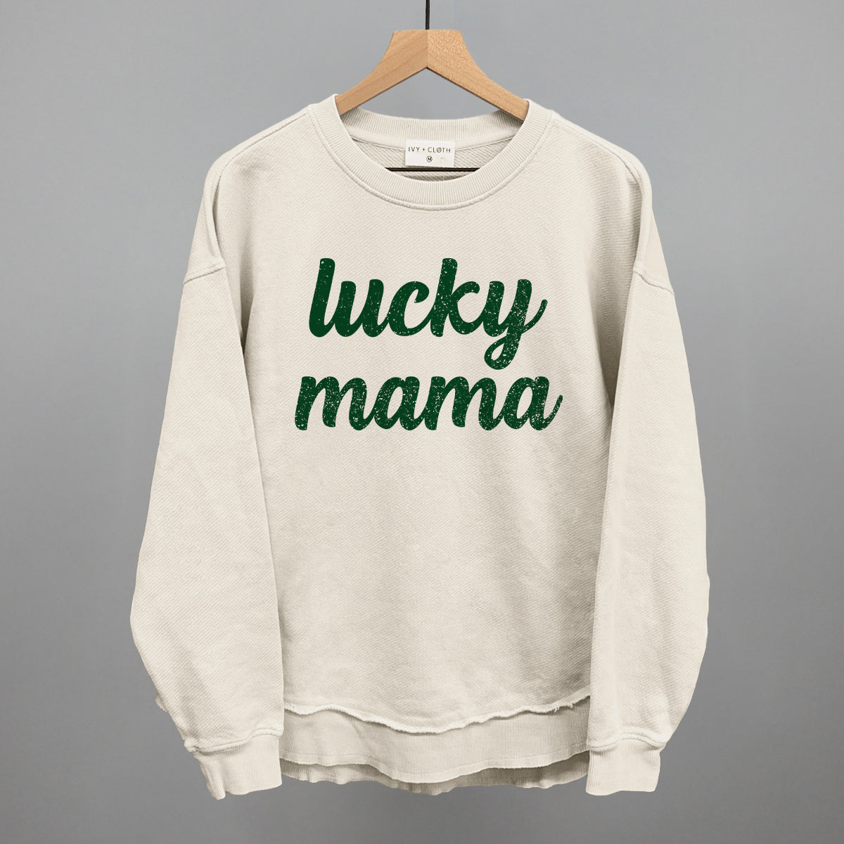 Lucky Mama Funny Oversized Terry Poncho in Tapioca – Ivy + Cloth