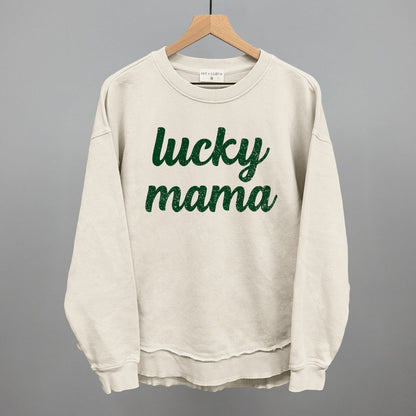 Lucky Mama Funny Oversized Terry Poncho in Tapioca – Ivy + Cloth