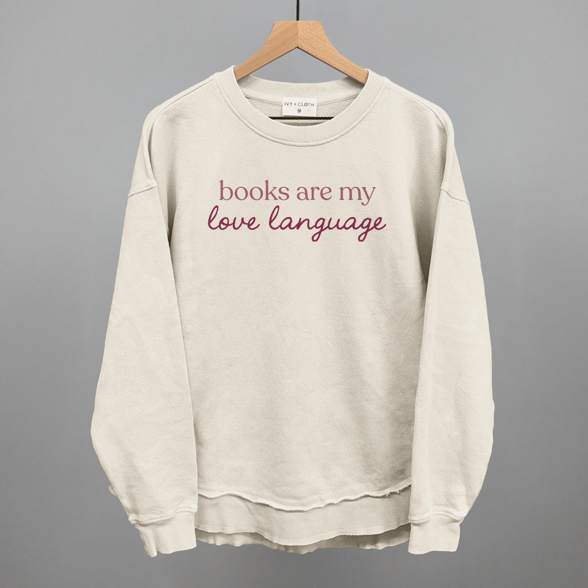 Books Are My Love Language graphic top in Tapioca