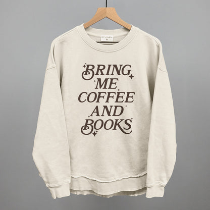 Bring Me Coffee And Books Funny Oversized Terry Poncho in Tapioca – Ivy + Cloth