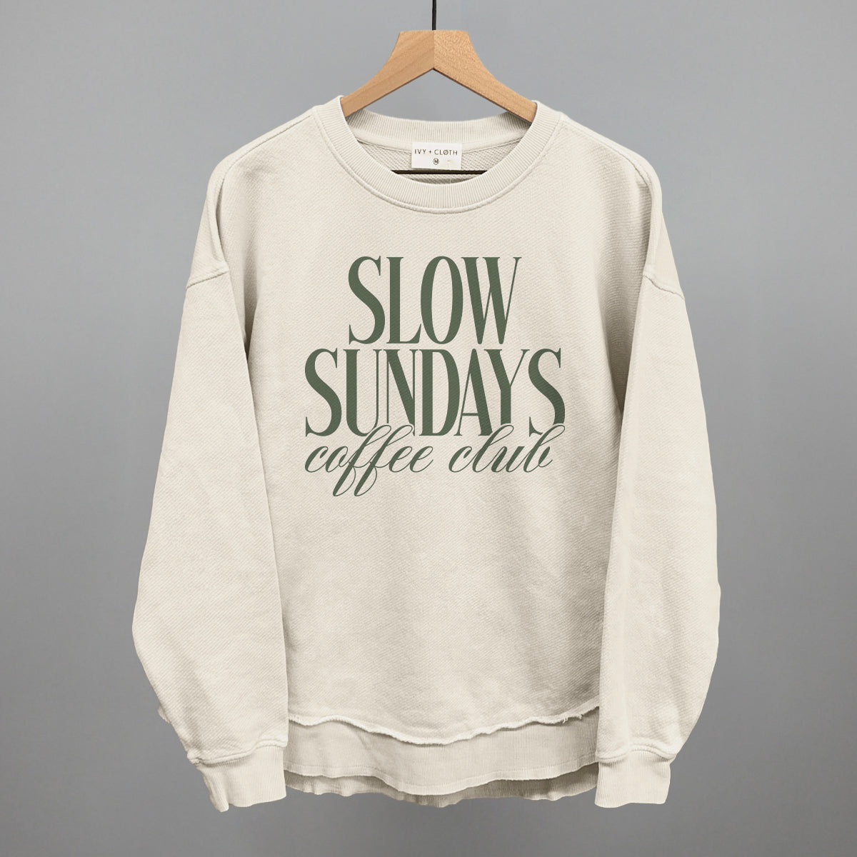 Slow Sundays Coffee Club graphic top in Tapioca