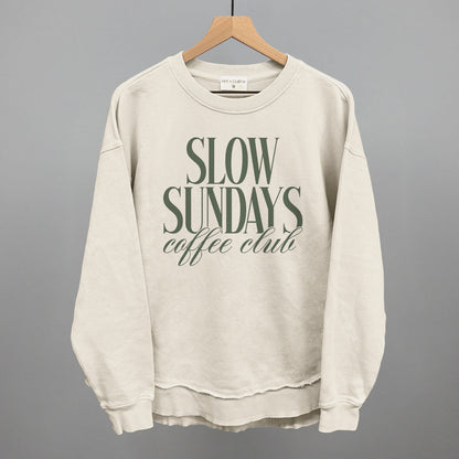 Slow Sundays Coffee Club graphic top in Tapioca