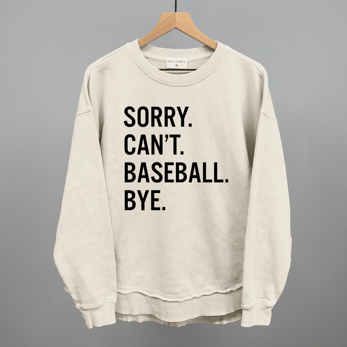 Sorry Can't Baseball Bye Funny Oversized Terry Poncho in Tapioca – Ivy + Cloth
