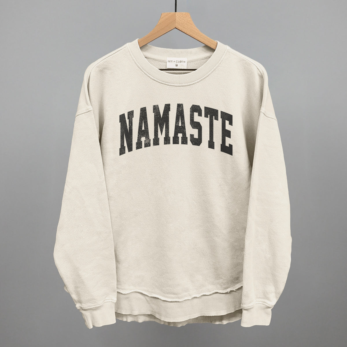 Namaste Yoga graphic top in Tapioca
