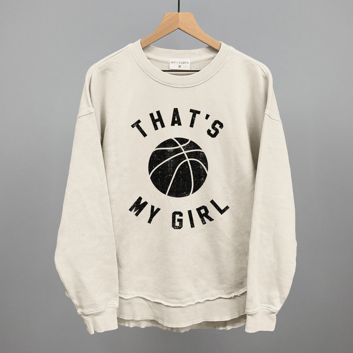 That's My Girl Basketball Funny Oversized Terry Poncho in Tapioca – Ivy + Cloth