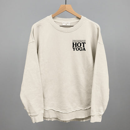 Mood Sponsored By Hot Yoga (Left Chest) Funny Oversized Terry Poncho in Tapioca – Ivy + Cloth