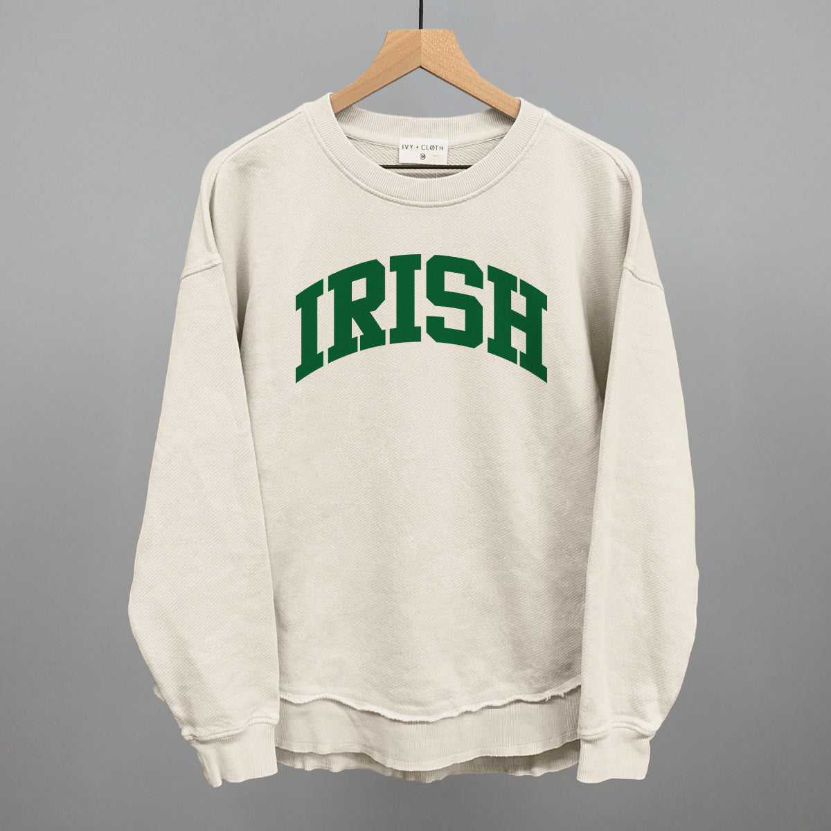 Irish Collegiate Funny Oversized Terry Poncho in Tapioca – Ivy + Cloth