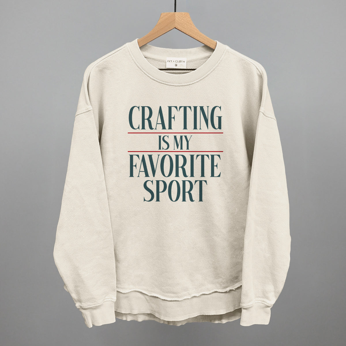 Crafting Is My Favorite Sport graphic top in Tapioca