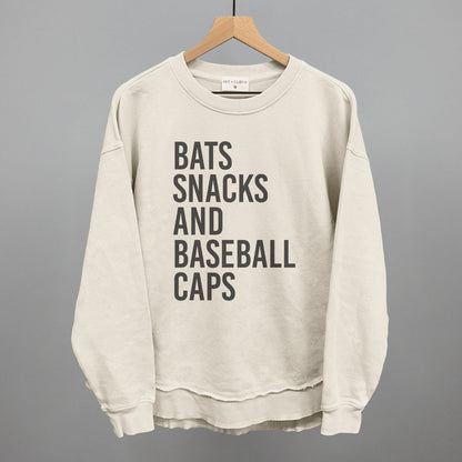 Bats, Snacks, And Baseball Caps Funny Oversized Terry Poncho in Tapioca – Ivy + Cloth