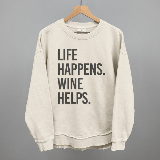 Life Happens Wine Helps graphic top in Tapioca