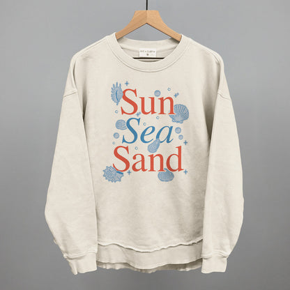 Sun Sea Sand Beach graphic top in Tapioca