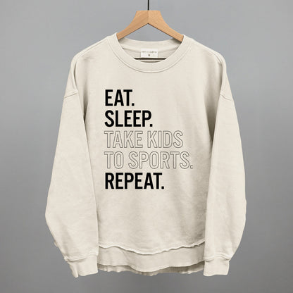 Eat Sleep Take Kids To Sports Repeat Funny Oversized Terry Poncho in Tapioca – Ivy + Cloth