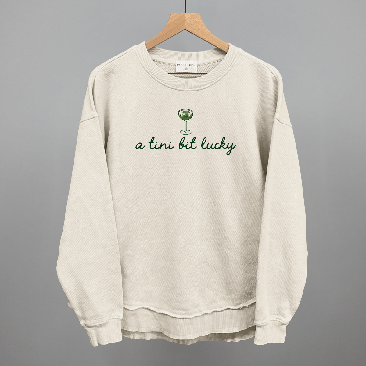 A Tini Bit Lucky Funny Oversized Terry Poncho in Tapioca – Ivy + Cloth