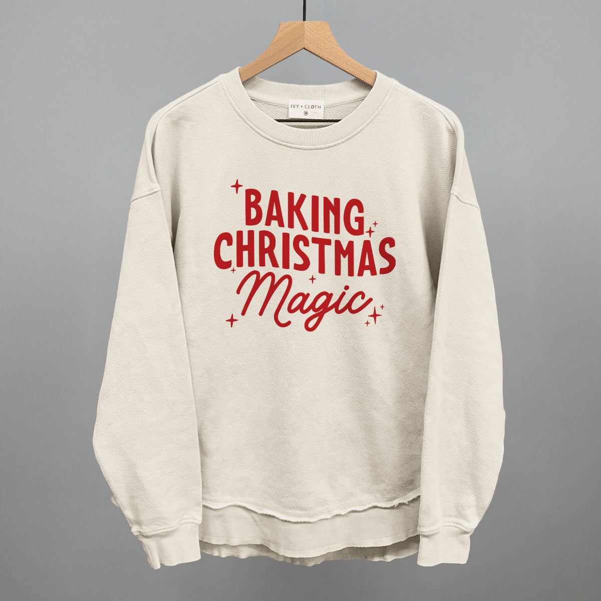 Baking Christmas Magic Funny Oversized Terry Poncho in Tapioca – Ivy + Cloth
