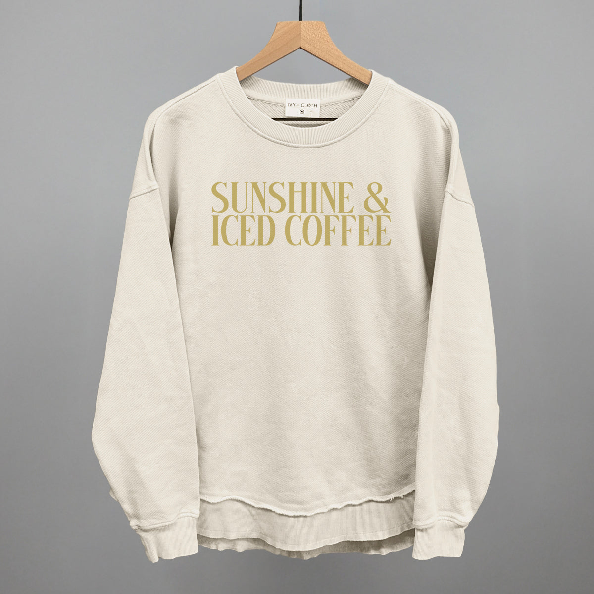 Sunshine & Iced Coffee graphic top in Tapioca