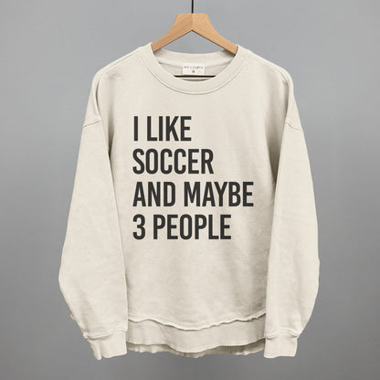 I Like Soccer And Maybe 3 People Funny Oversized Terry Poncho in Tapioca – Ivy + Cloth
