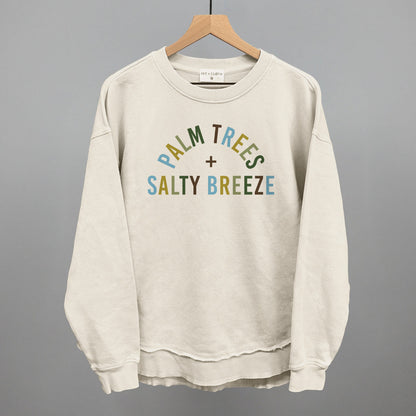 Palm Trees And Salty Breeze Funny Oversized Terry Poncho in Tapioca – Ivy + Cloth