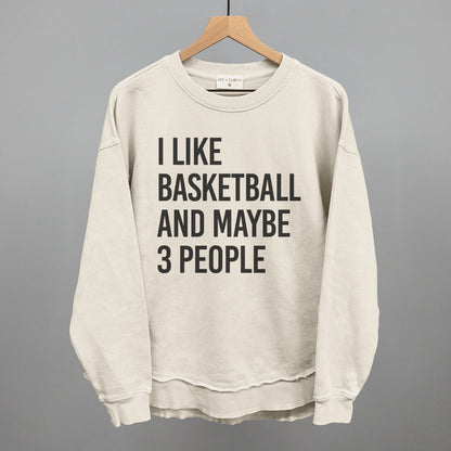 I Like Basketball and Maybe 3 People graphic top in Tapioca