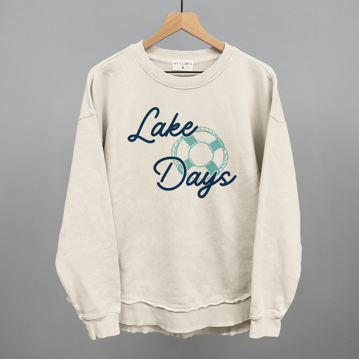 Lake Day Lifebuoy Funny Oversized Terry Poncho in Tapioca – Ivy + Cloth