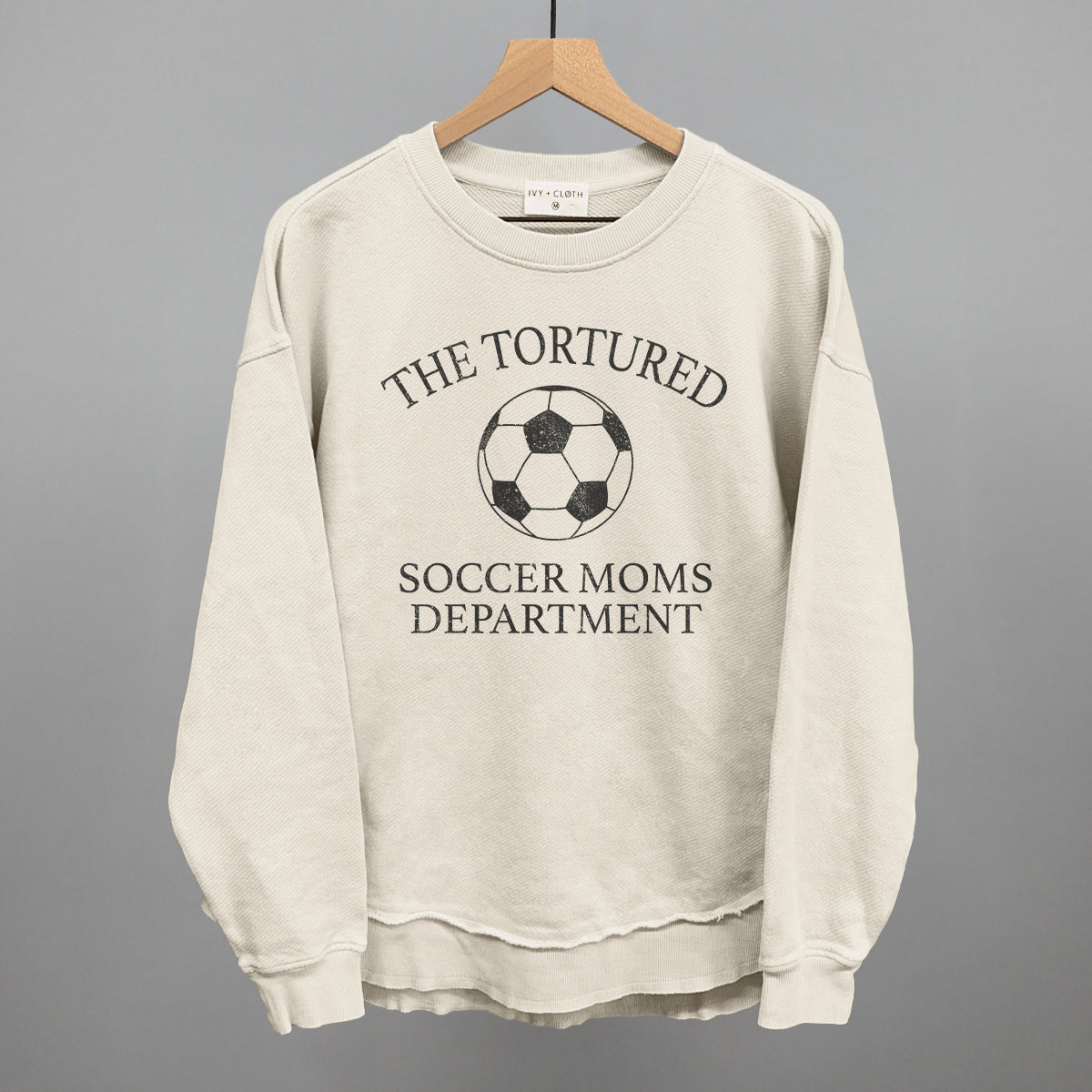 The Tortured Soccer Moms Department Funny Oversized Terry Poncho in Tapioca – Ivy + Cloth