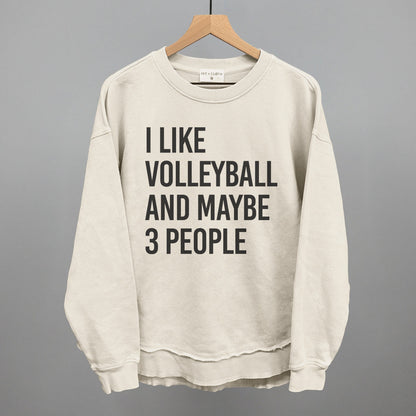 I Like Volleyball and Maybe 3 People graphic top in Tapioca