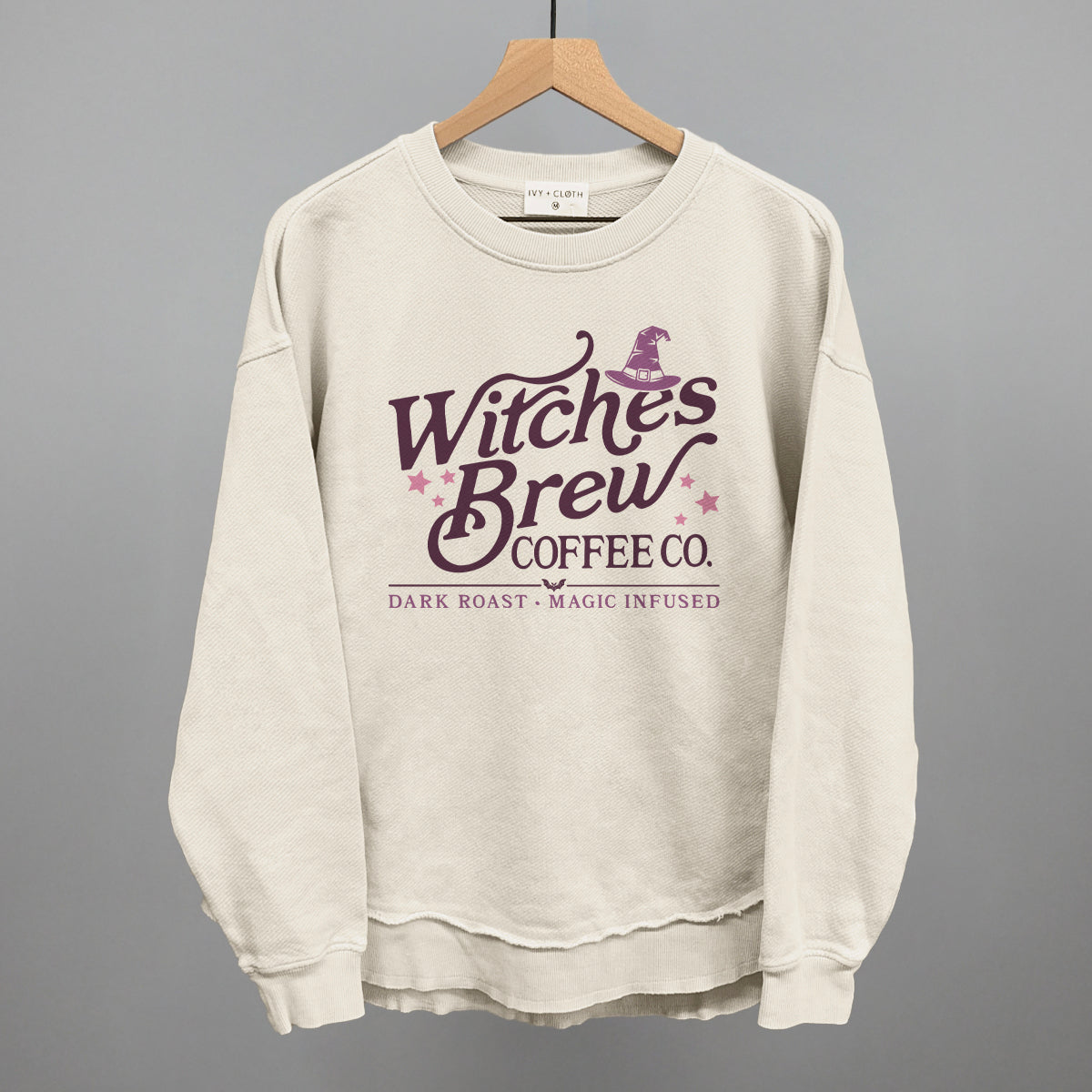 Witches Brew Coffee Co Funny Oversized Terry Poncho in Tapioca – Ivy + Cloth