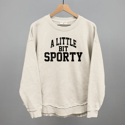 A Little Bit Sporty graphic top in Tapioca
