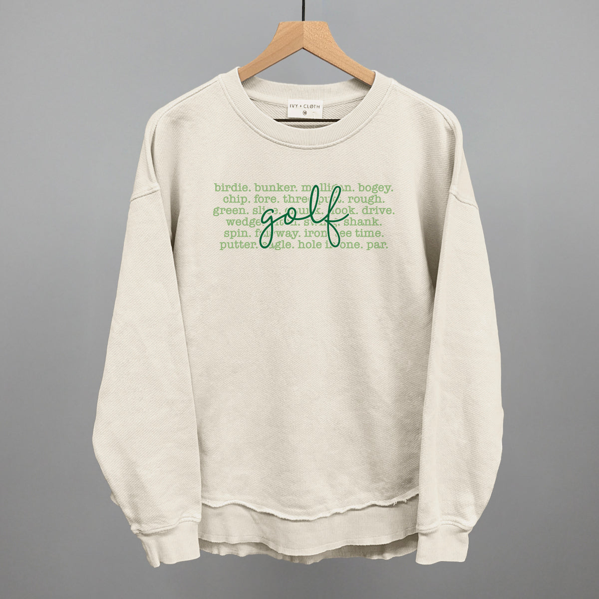 Golf Terms With Script Funny Oversized Terry Poncho in Tapioca – Ivy + Cloth