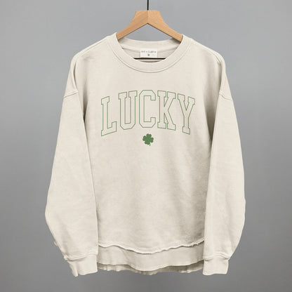 Lucky Clover (Collegiate) Funny Oversized Terry Poncho in Tapioca – Ivy + Cloth