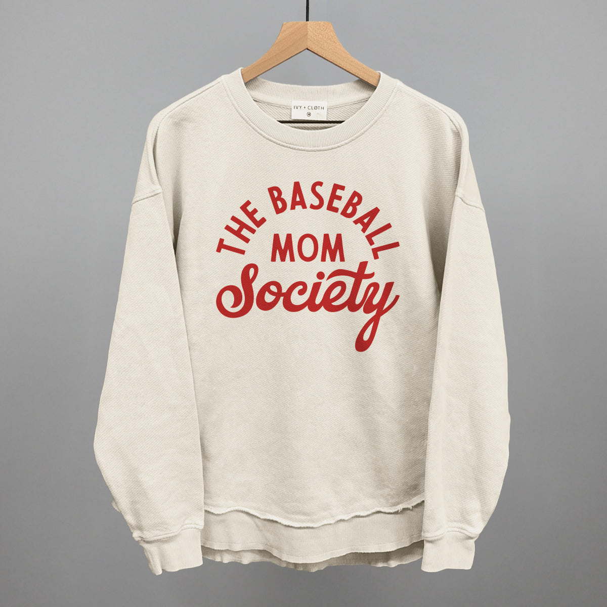 The Baseball Mom Society Funny Oversized Terry Poncho in Tapioca – Ivy + Cloth