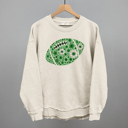 Floral Football Green Funny Oversized Terry Poncho in Tapioca – Ivy + Cloth