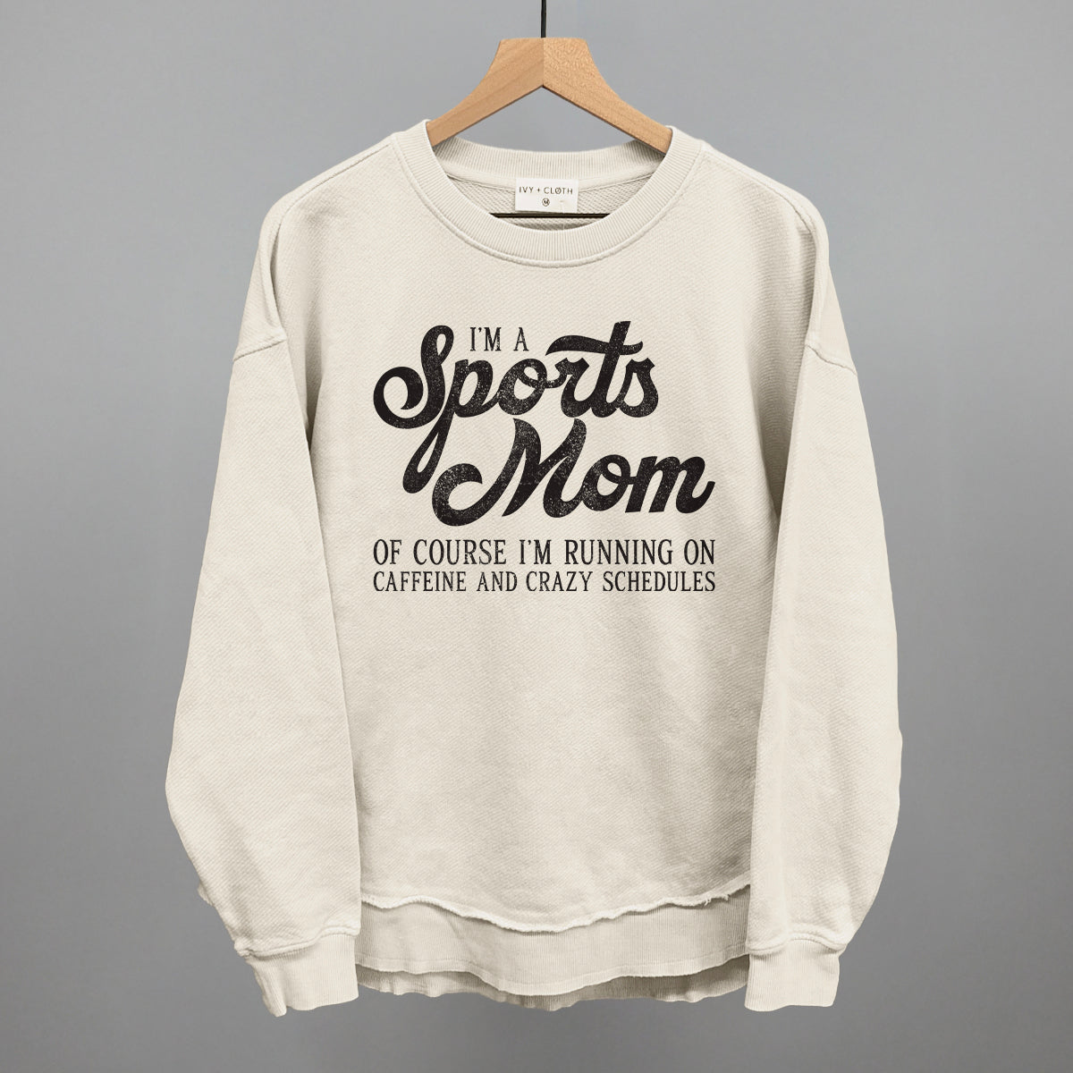 I'm A Sports Mom graphic top in Tapioca