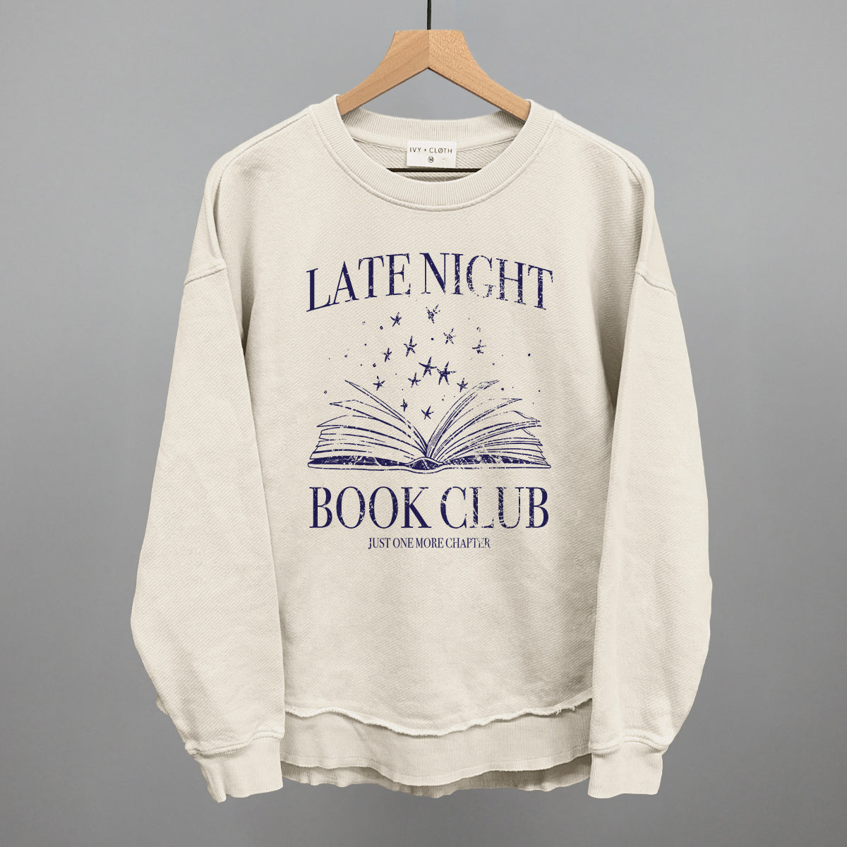 Late Night Book Club Funny Oversized Terry Poncho in Tapioca – Ivy + Cloth