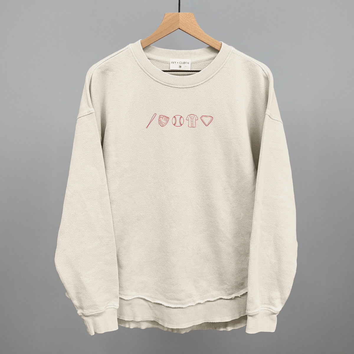 Baseball Icon Doodles Funny Oversized Terry Poncho in Tapioca – Ivy + Cloth