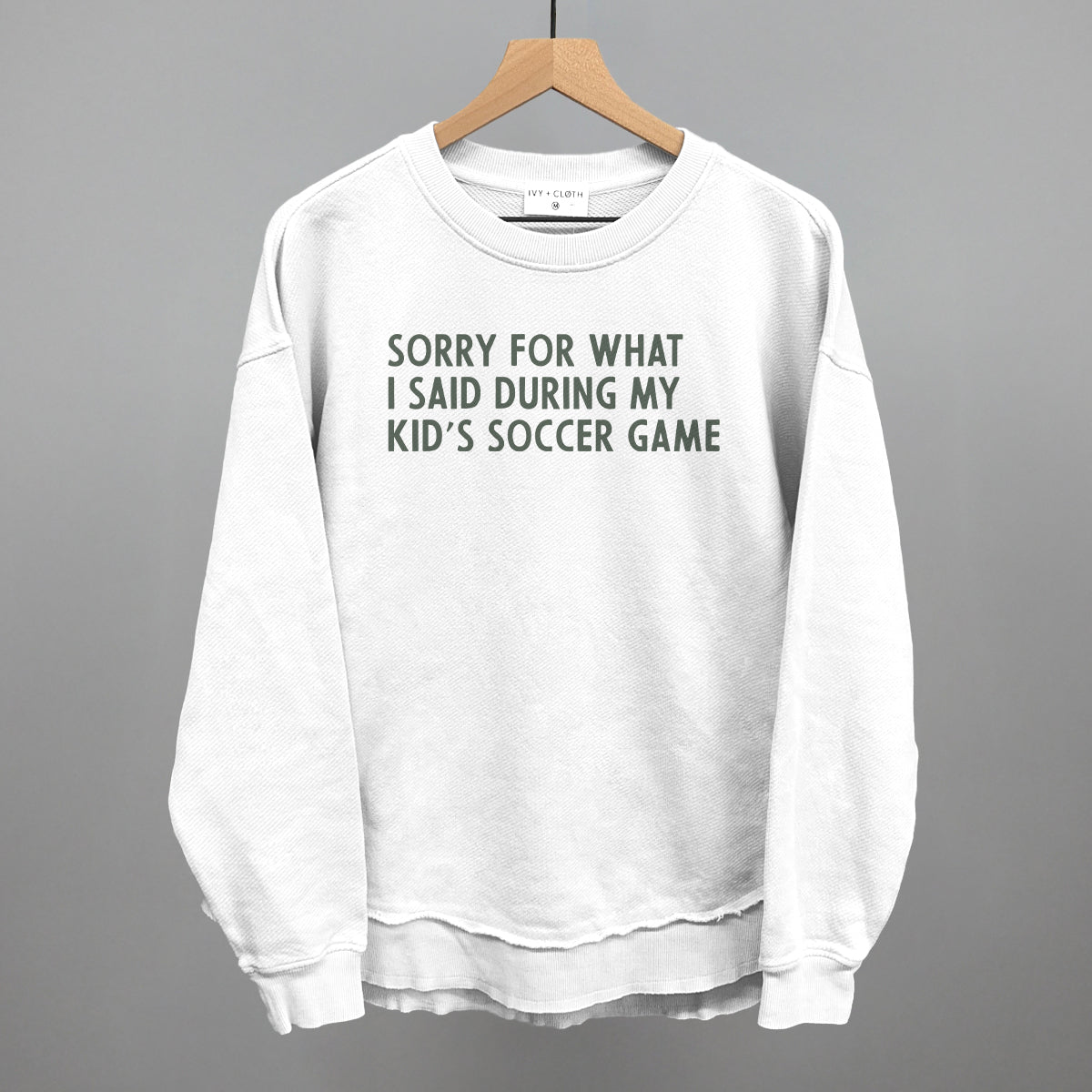 Sorry For What I Said (Soccer) Funny Oversized Terry Poncho in White – Ivy + Cloth