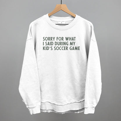 Sorry For What I Said (Soccer) Funny Oversized Terry Poncho in White – Ivy + Cloth